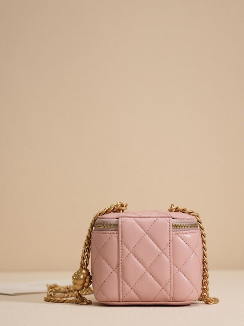 Chanel Small Vanity Leather Bag ( Pink )