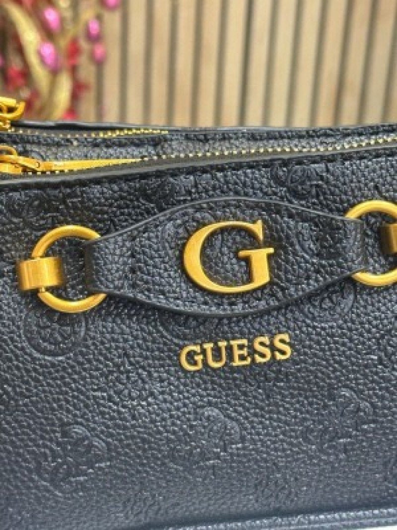 Guess Izzy Peony Flap Crossbody ( Black )
