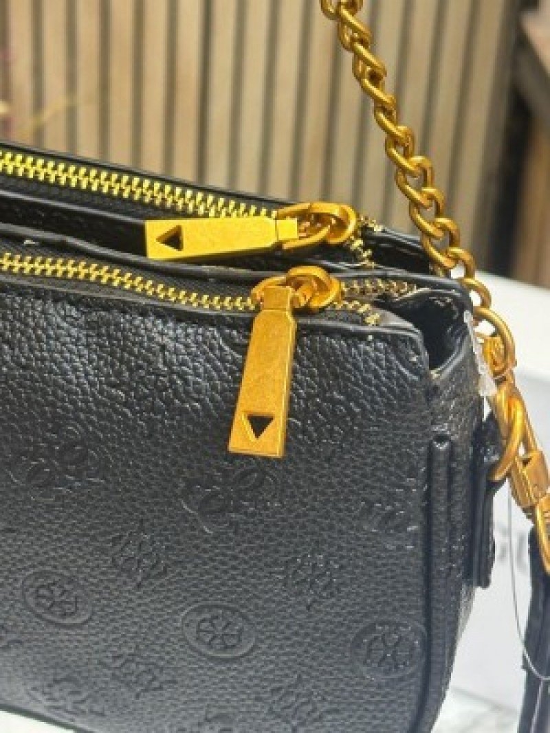 Guess Izzy Peony Flap Crossbody ( Black )
