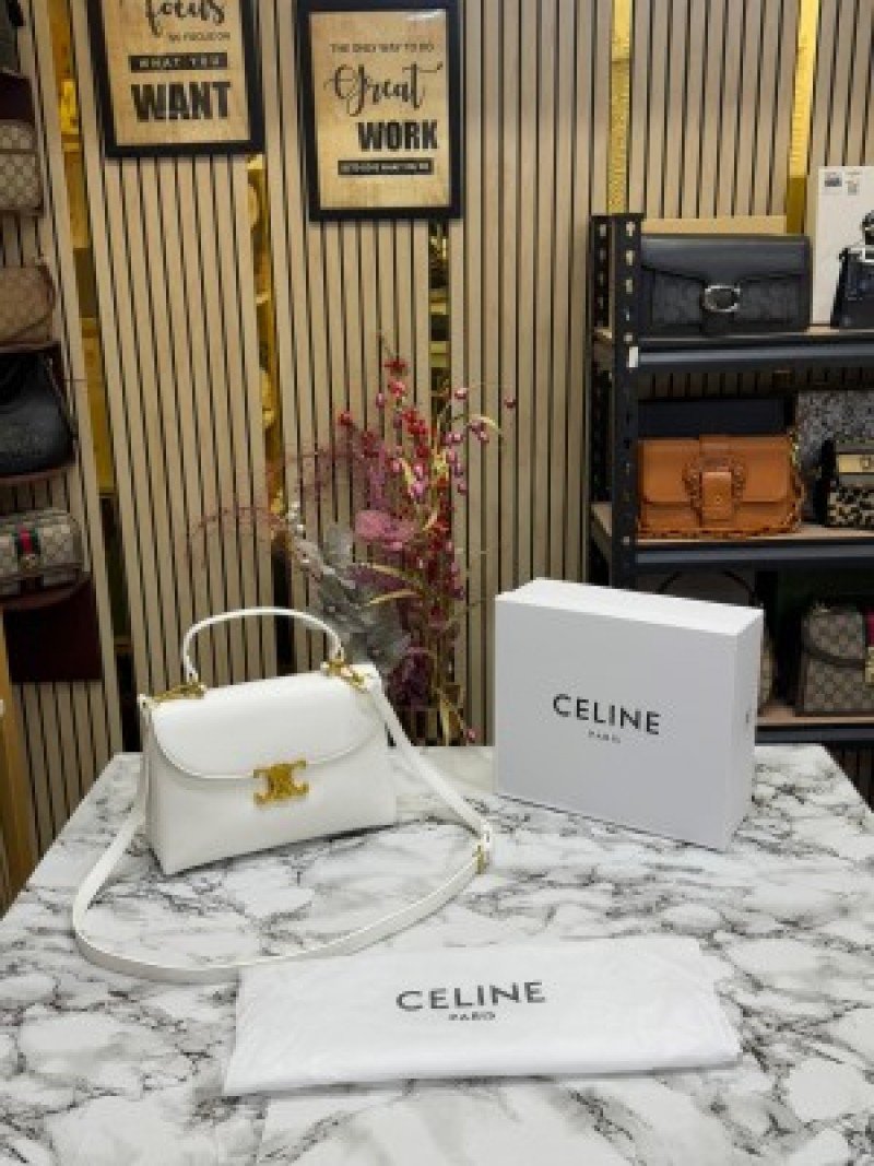 Celine Triomphe Classic Bag ( White )