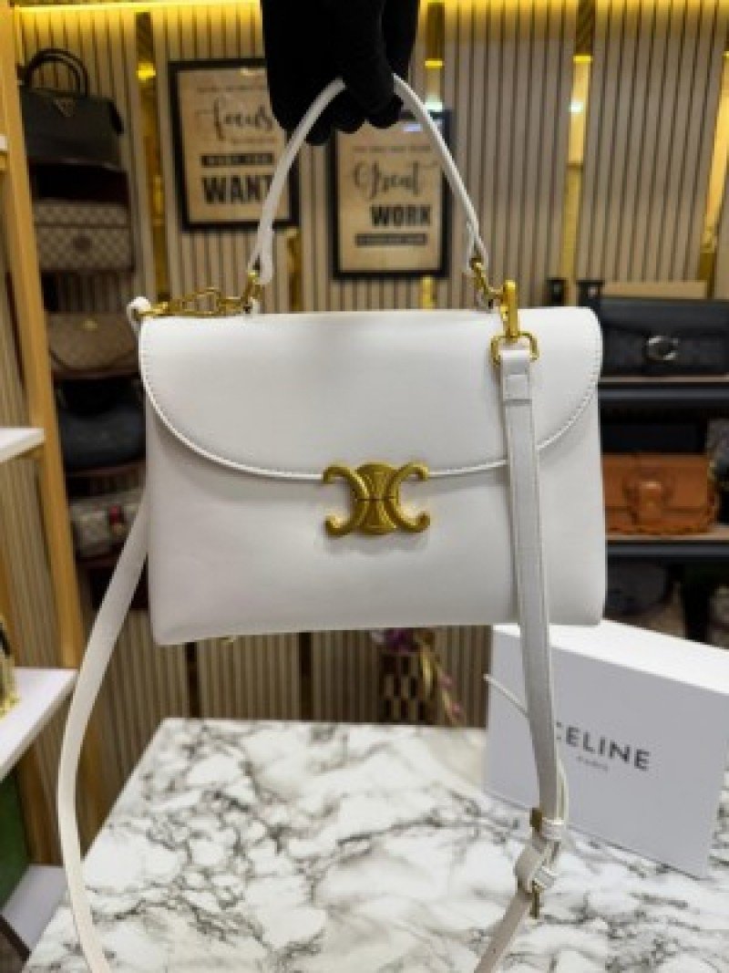 Celine Triomphe Classic Bag ( White )