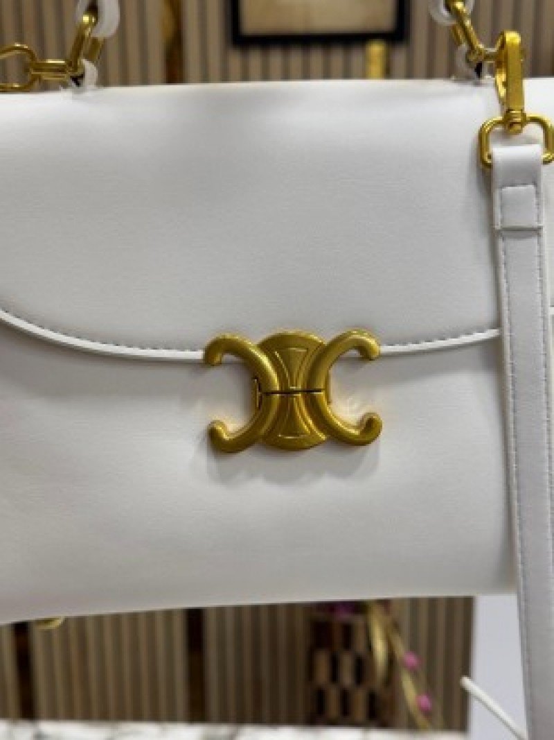 Celine Triomphe Classic Bag ( White )