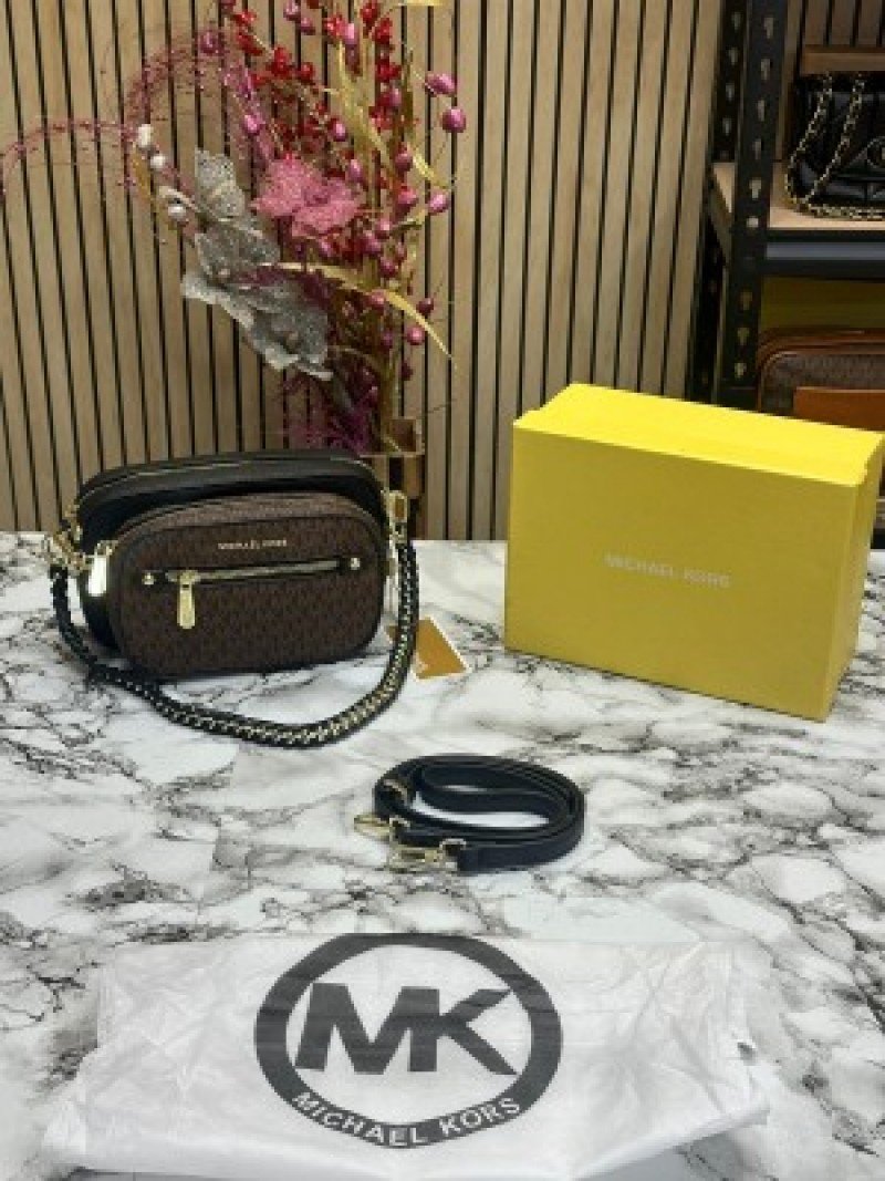 Michael Kors Jet Set Dual Shoulder Bag ( Black Coffee )