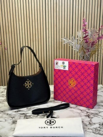 Tory Burch Womens Miller Small Classic Shoulder Handbag ( Black )