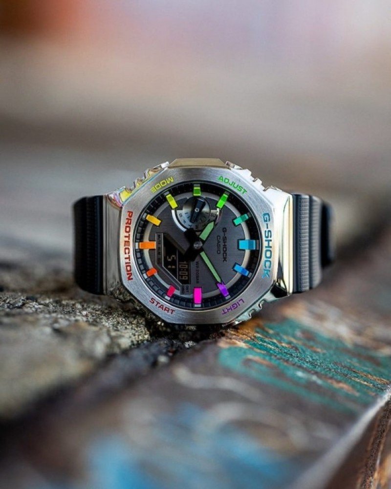 G-Shock Silver Metal Dial Rainbow