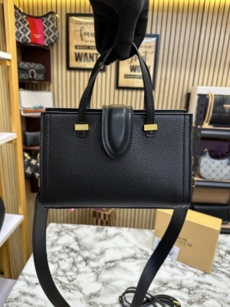 Coach Trendy Signature Satchel Bag ( Black )