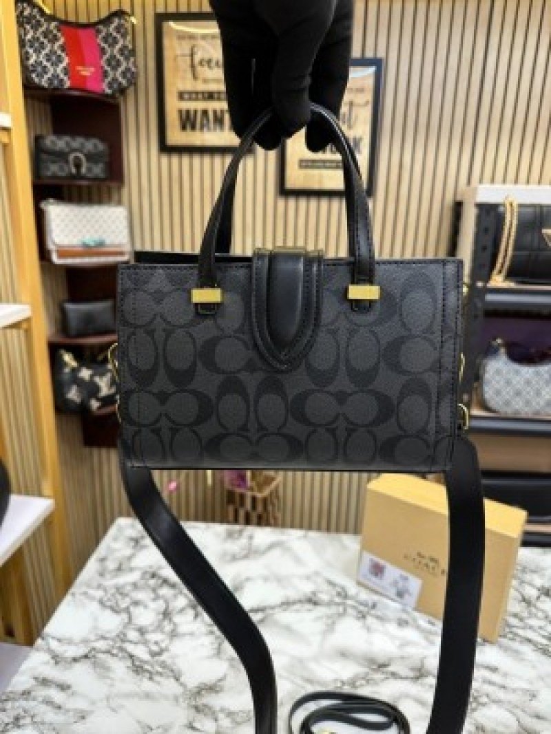 Coach Trendy Signature Satchel Bag ( Coffee Brown )