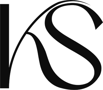 A stylized black monogram logo reading 'KS' on a plain white background.